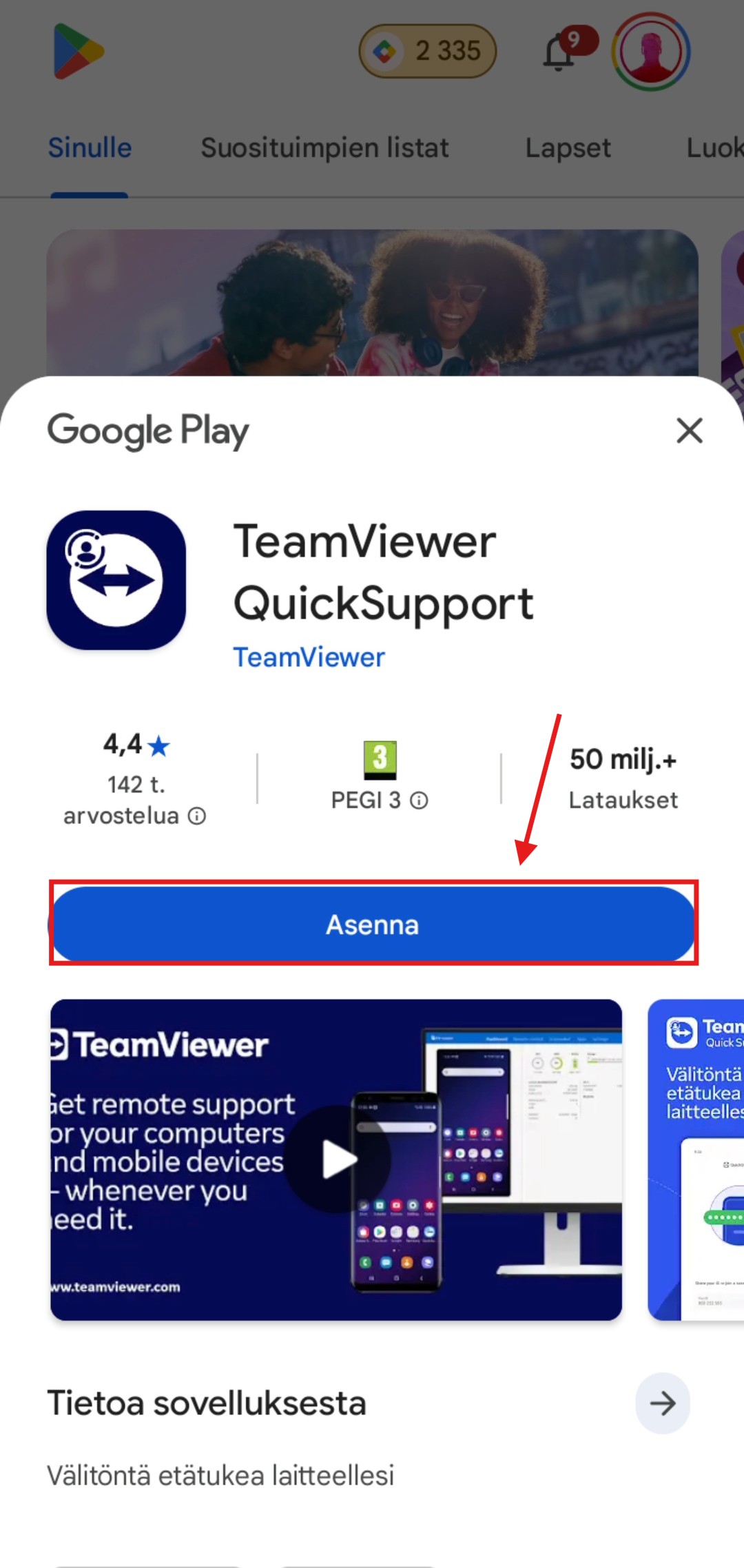 Vaihe 2: Asenna QuickSupport